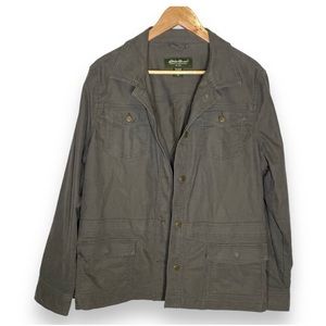 Eddie Bauer Olive Green Utility Field Twill Cotton Jacket
